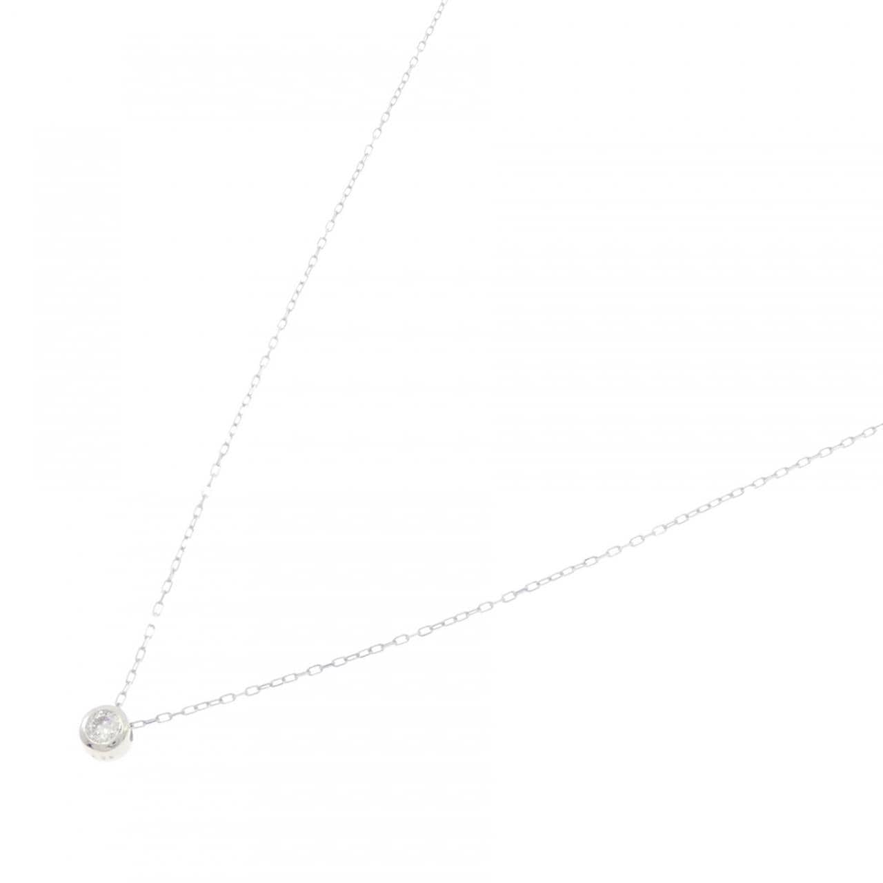 K18WG ソリティア ダイヤモンド ネックレス 0.08CT