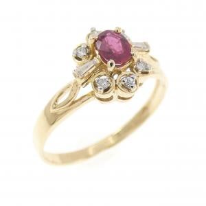 K18YG ルビー リング 0.19CT