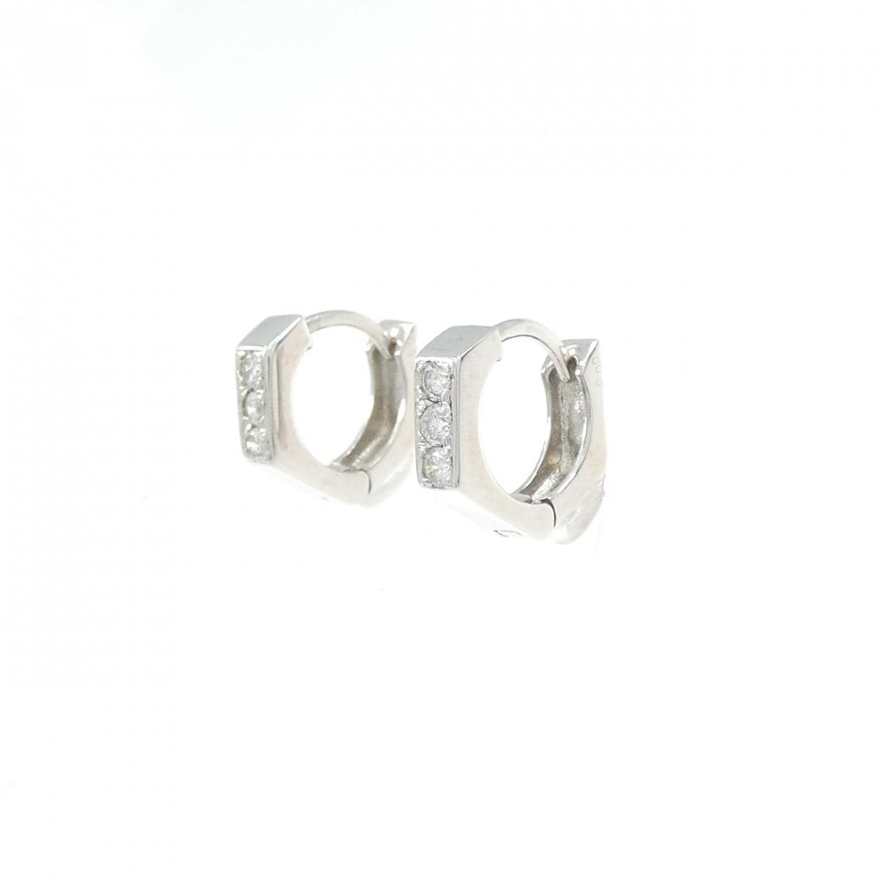 K18WG ダイヤモンド ピアス 0.12CT