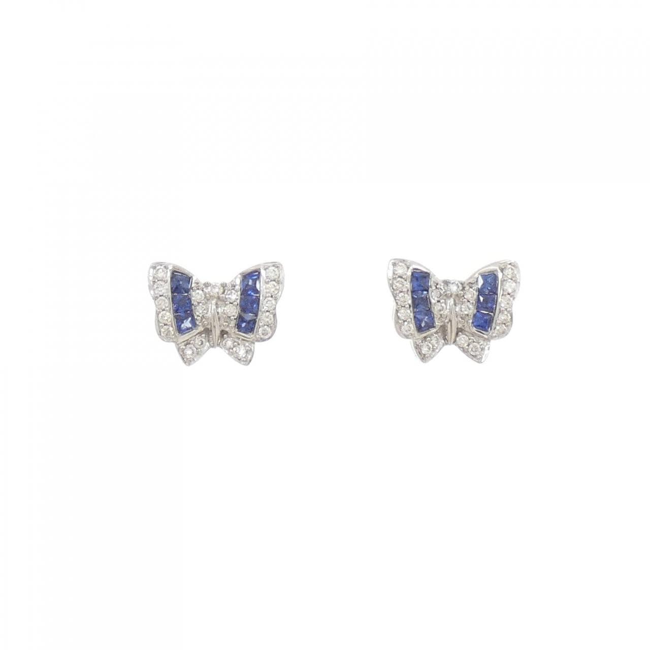 K18WG Butterfly Sapphire Earrings