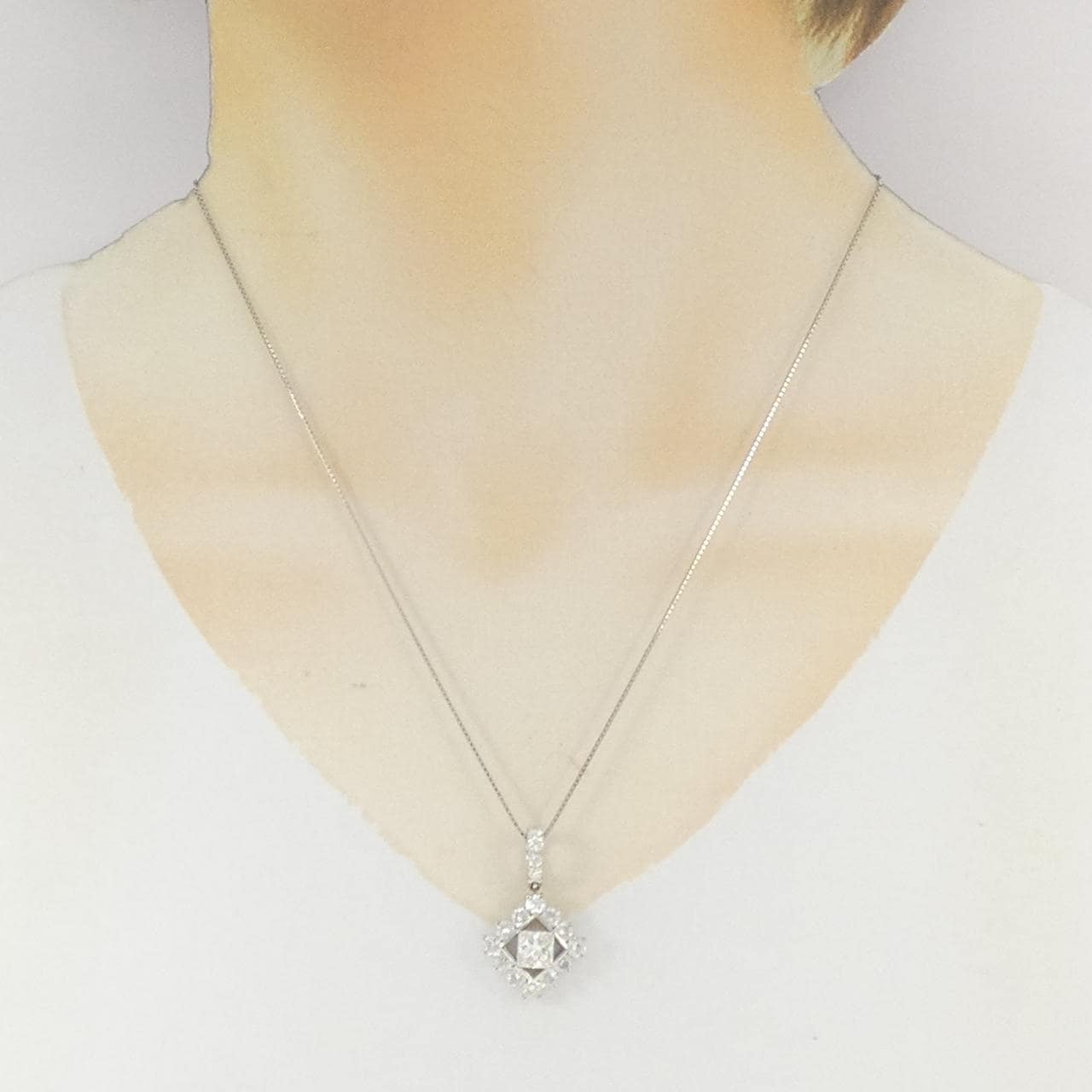 PT900/PT850 ダイヤモンド ネックレス 1.067CT J VS2 ファンシーカット