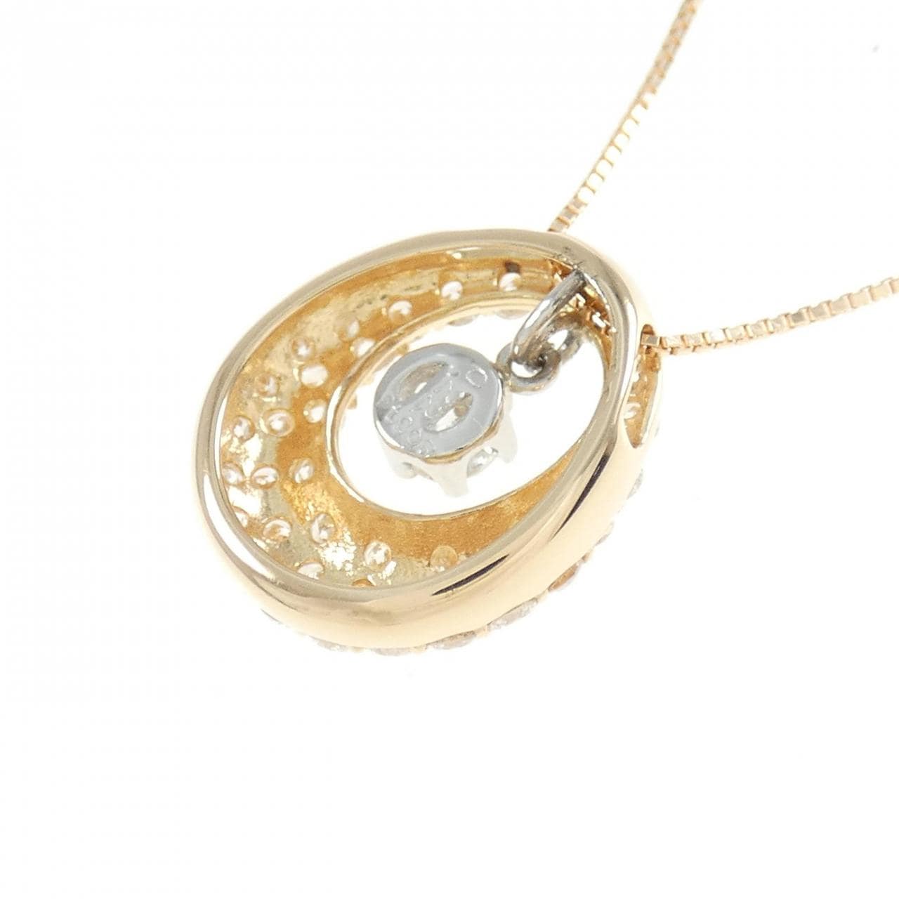 K18PG/PT900 Diamond Necklace 0.22CT