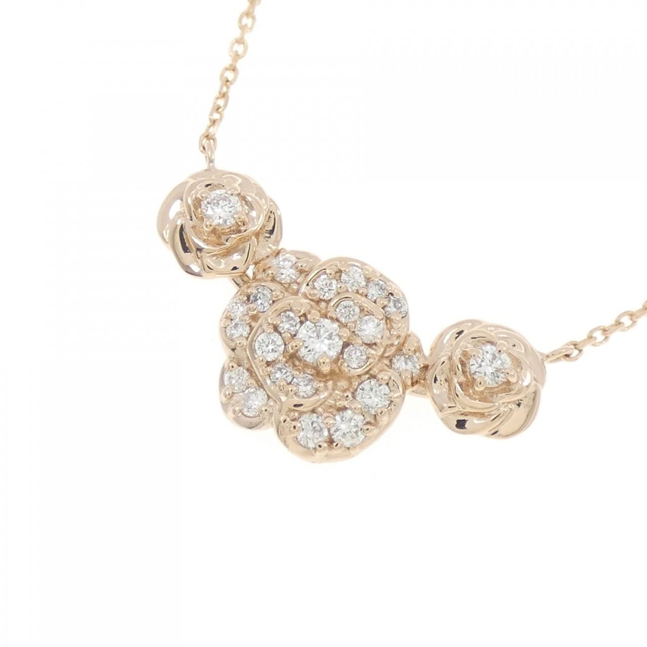 K18PG ローズ ダイヤモンド ネックレス 0.20CT
