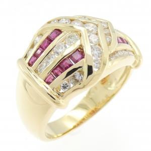 K18YG ルビー リング 0.55CT