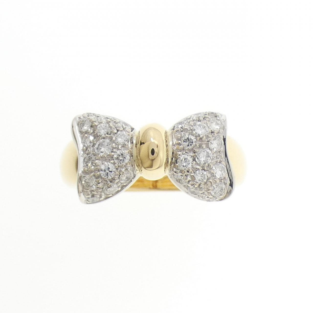 750YG/750WG リボン ダイヤモンド リング 0.52CT