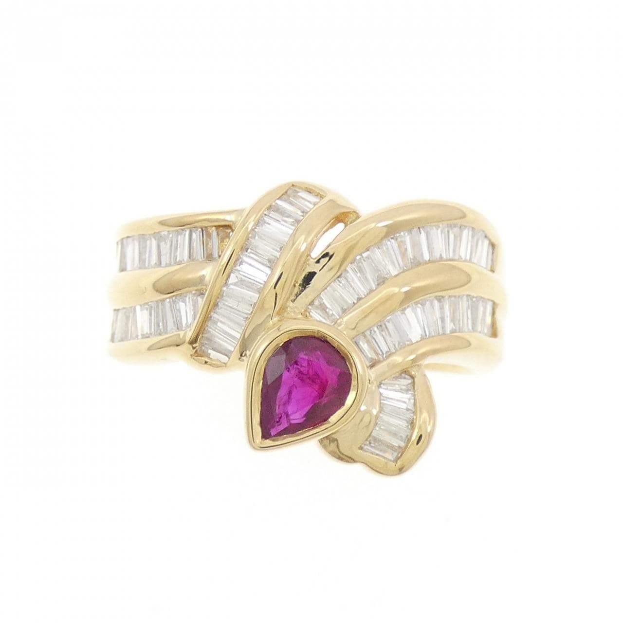 K18YG ルビー リング 0.43CT