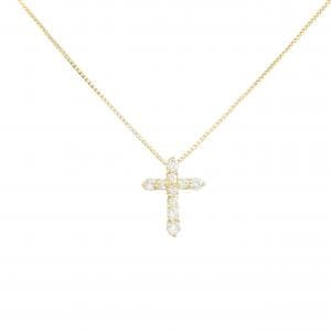 K18YG クロス ダイヤモンド ネックレス 0.20CT