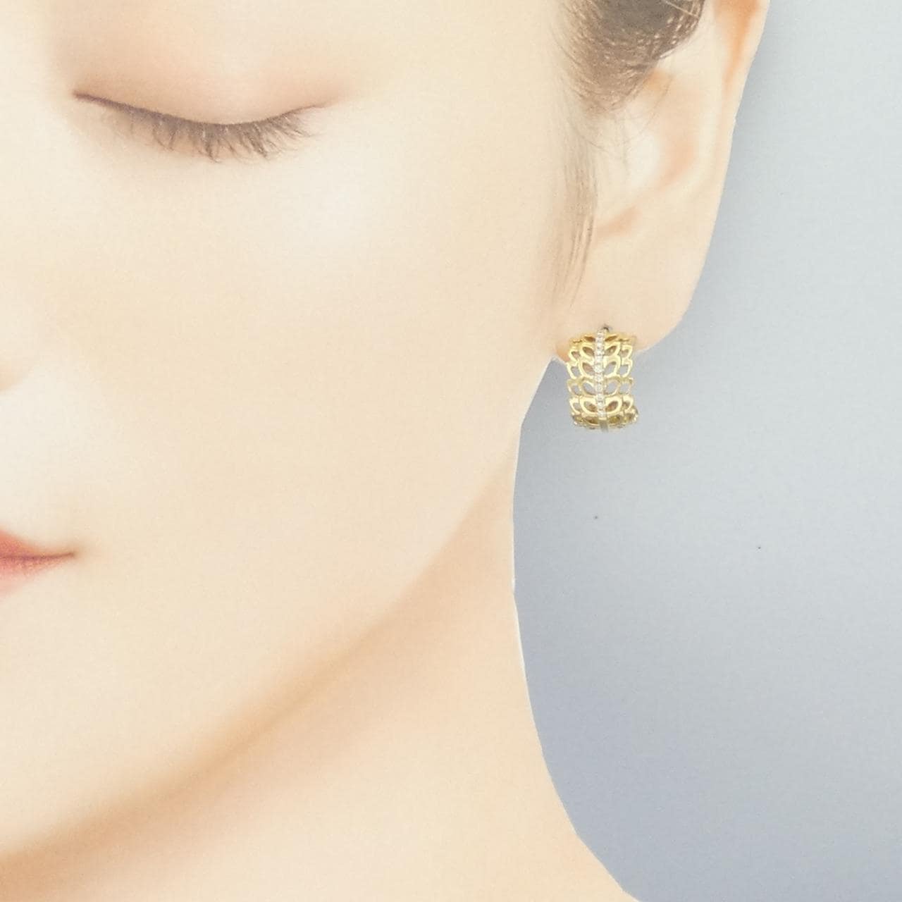 K18YG ダイヤモンド ピアス 0.14CT