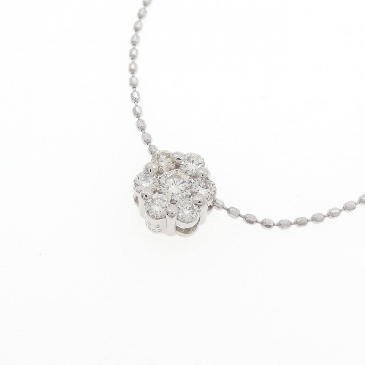 PT900/PT850 フラワー ダイヤモンド ネックレス 0.20CT