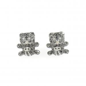 K18WG ベア ダイヤモンド ピアス 0.56CT