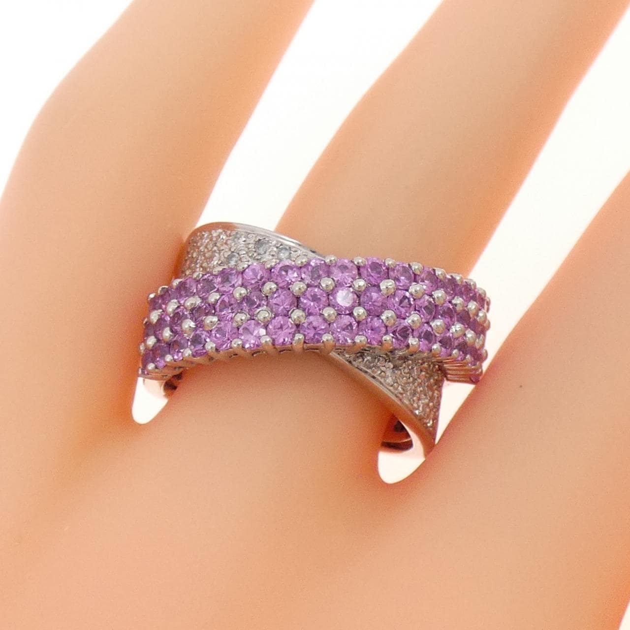 K18WG サファイヤ リング 1.65CT