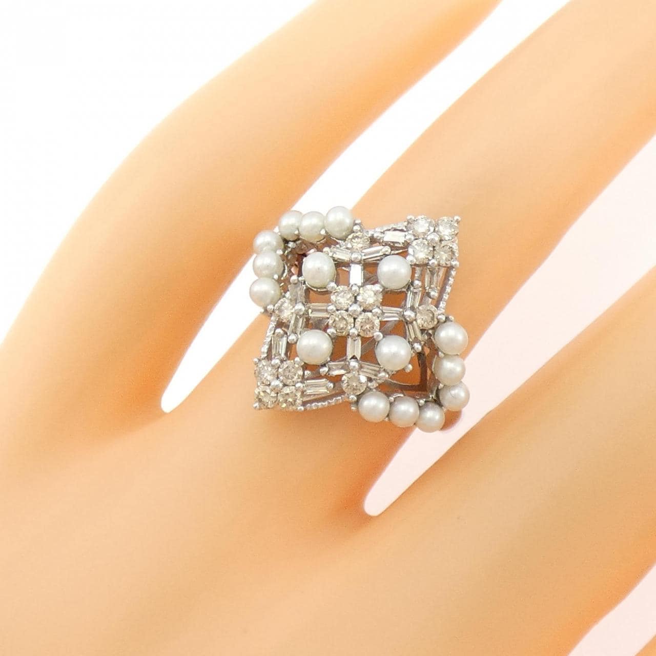 K18WG 淡水パール リング