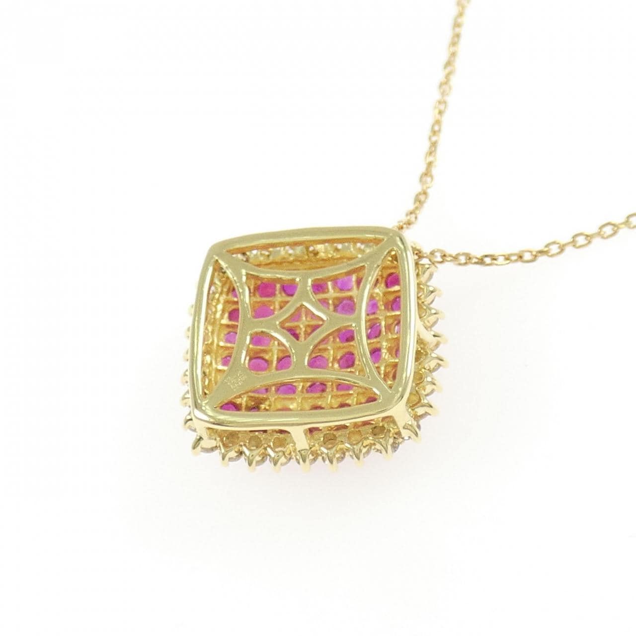 K18YG ルビー ネックレス 1.09CT