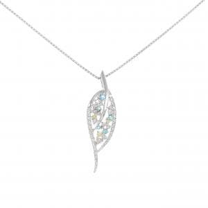K18WG リーフ トルマリン ネックレス 0.14CT