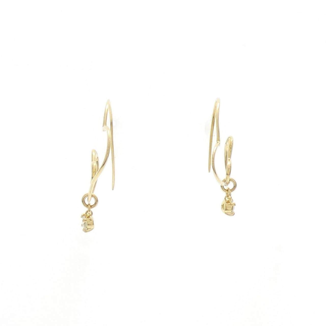K18YG ハート ダイヤモンド ピアス 0.20CT