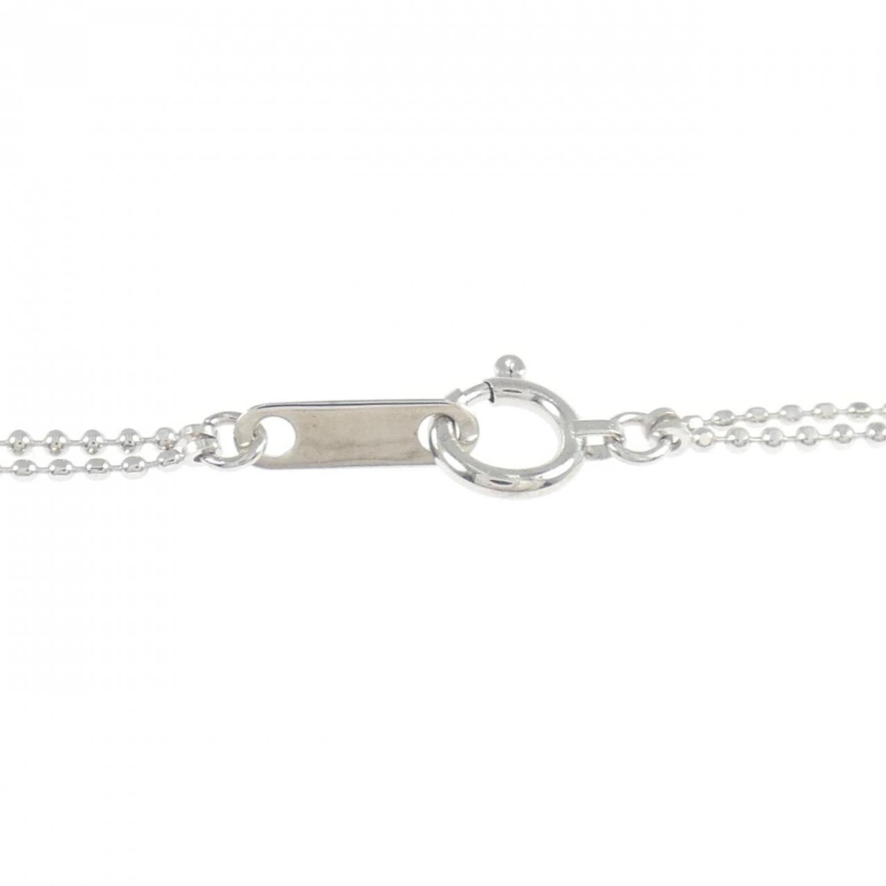 K18WG フラワー ダイヤモンド ネックレス 0.16CT