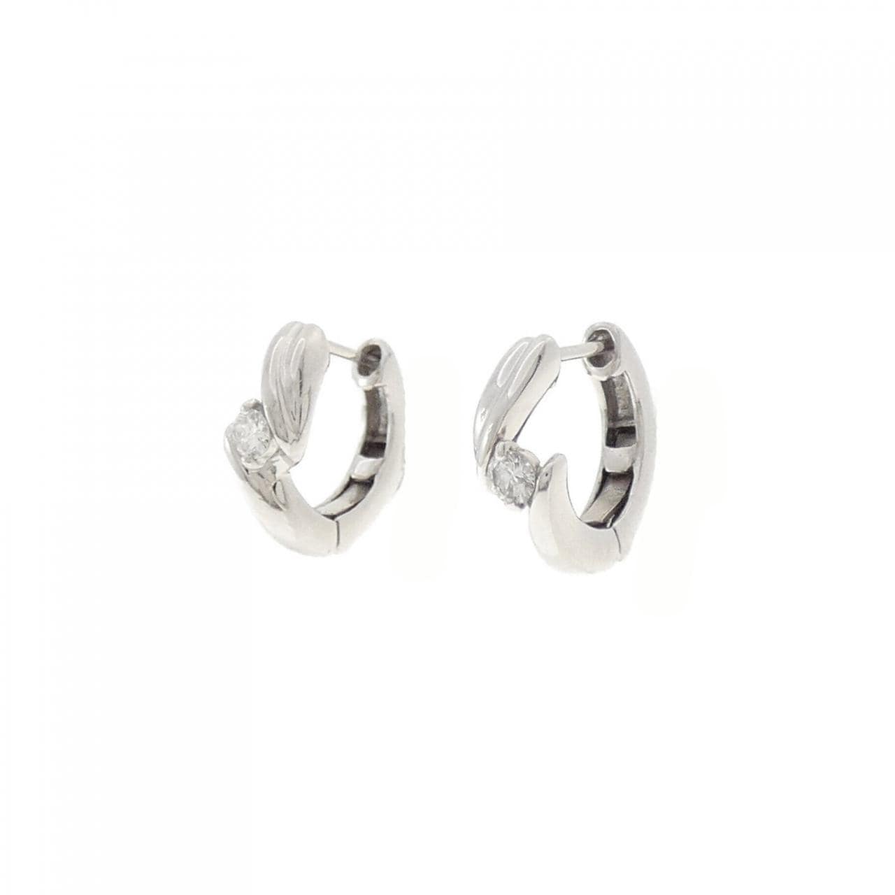 K18WG ダイヤモンド ピアス 0.12CT