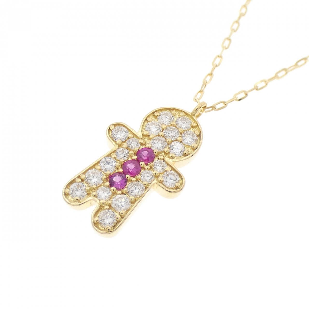 K18YG紅寶石項鏈0.09CT