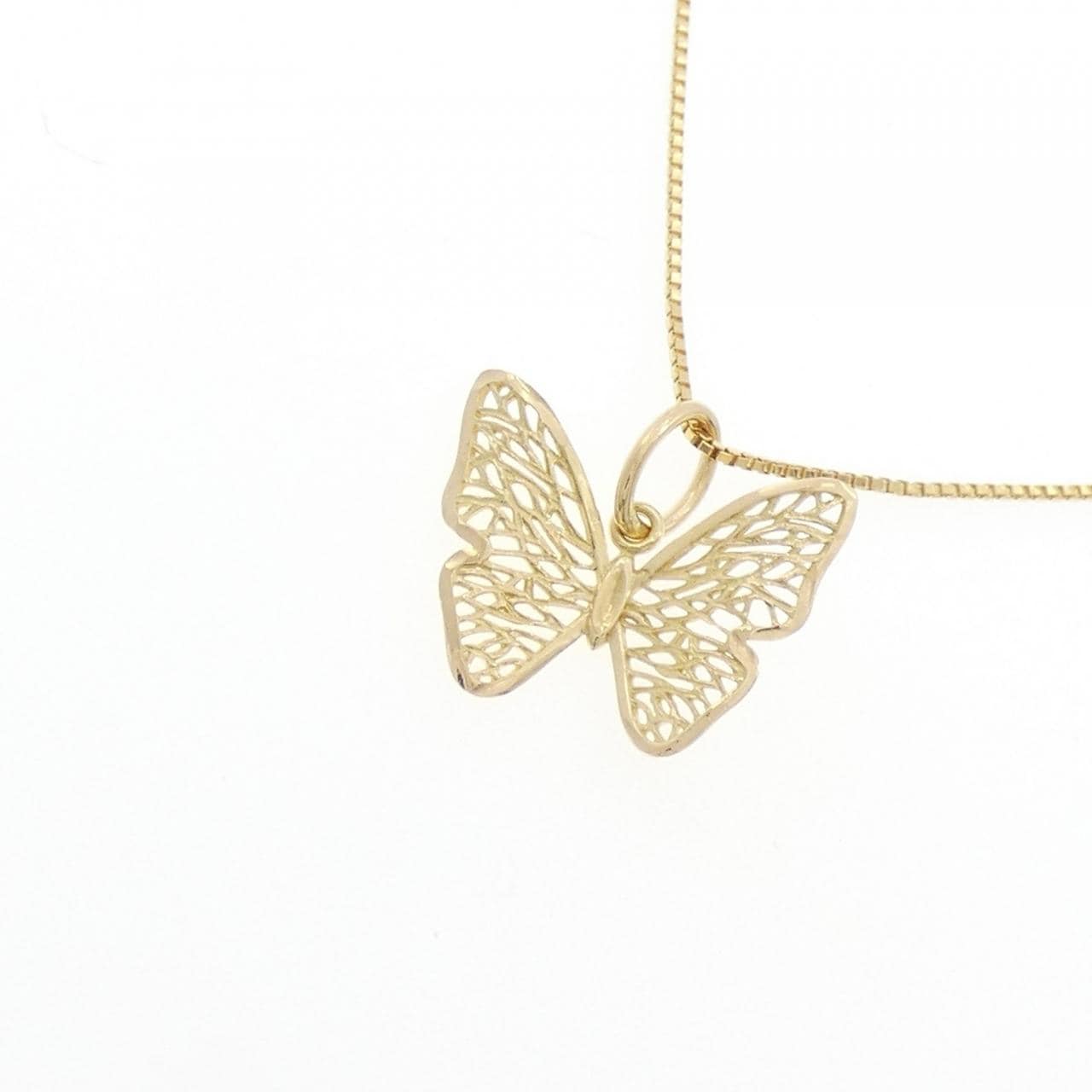 K18YG バタフライ ネックレス