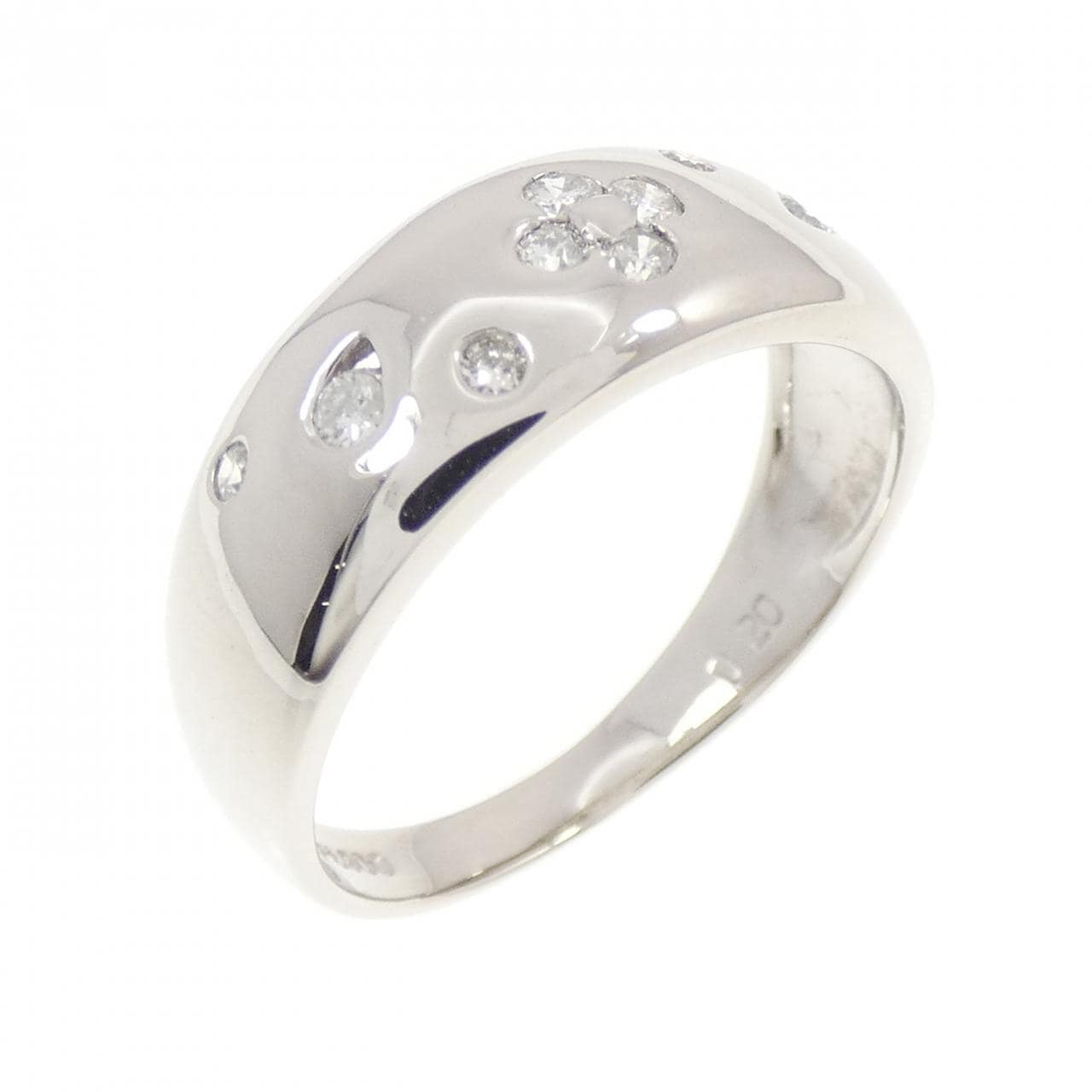 PT900 フラワー ダイヤモンド リング 0.20CT