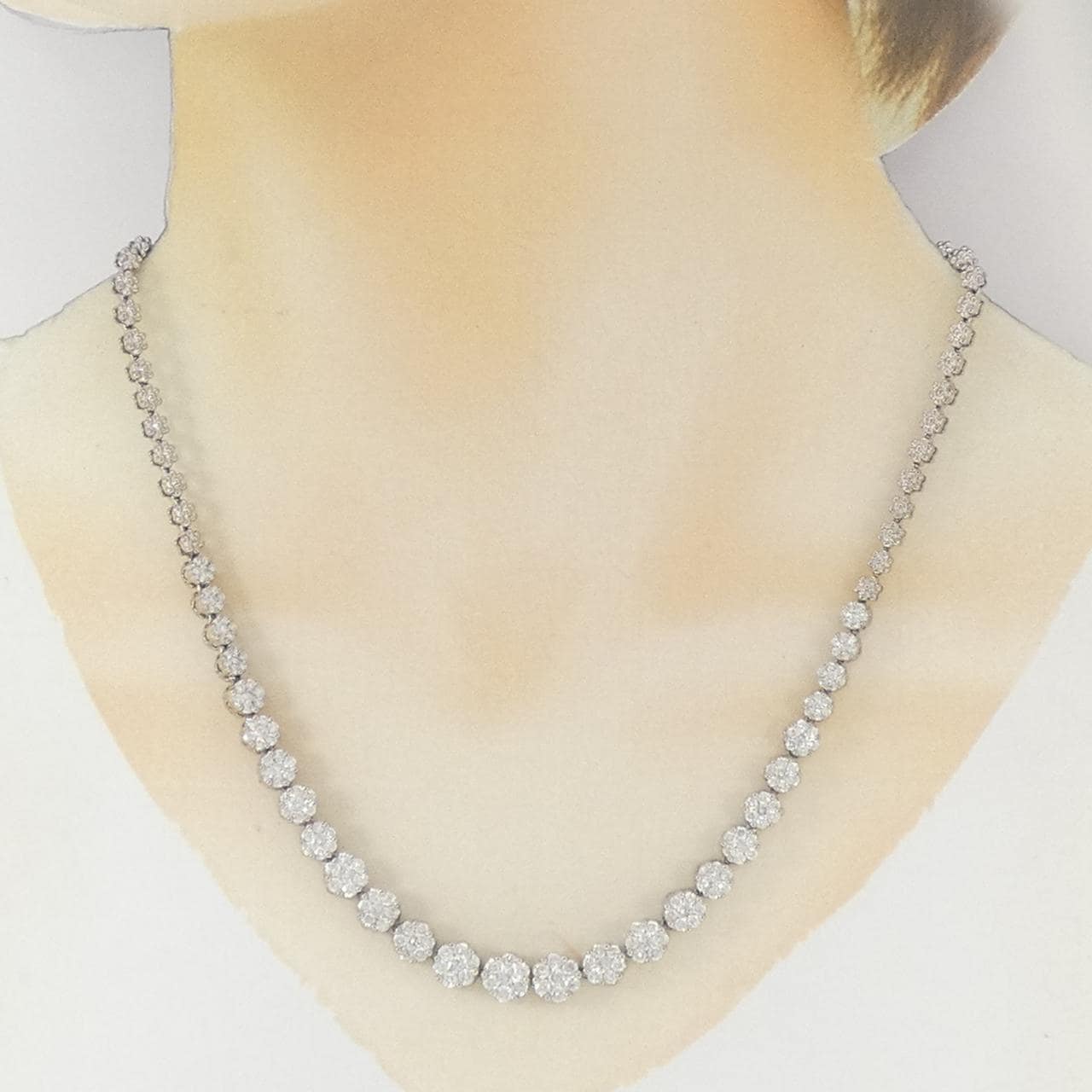 K18WG ダイヤモンド ネックレス 4.85CT