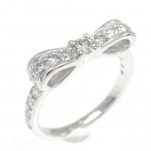 K18WG リボン ダイヤモンド リング 0.40CT