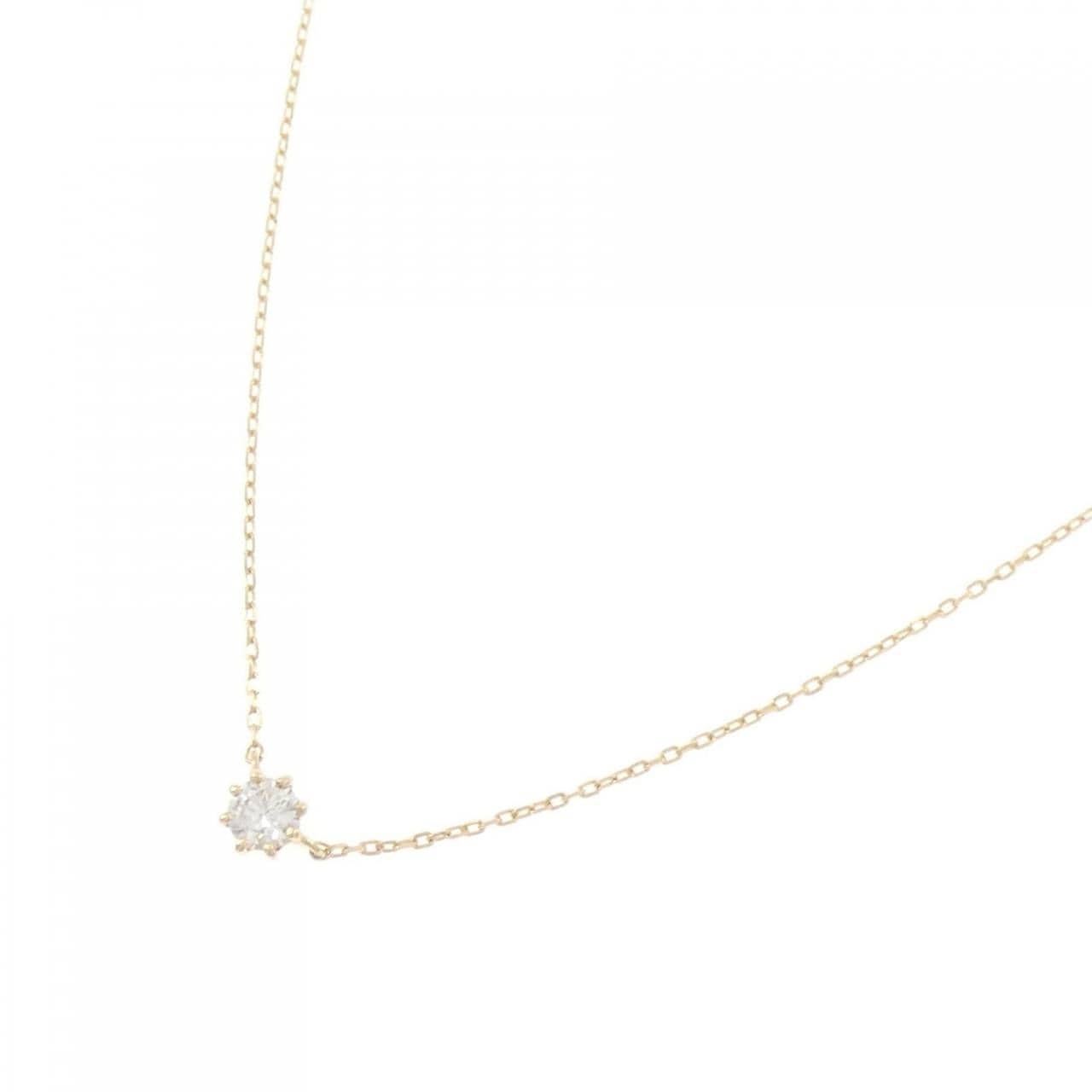 K18YG ソリティア ダイヤモンド ネックレス 0.10CT