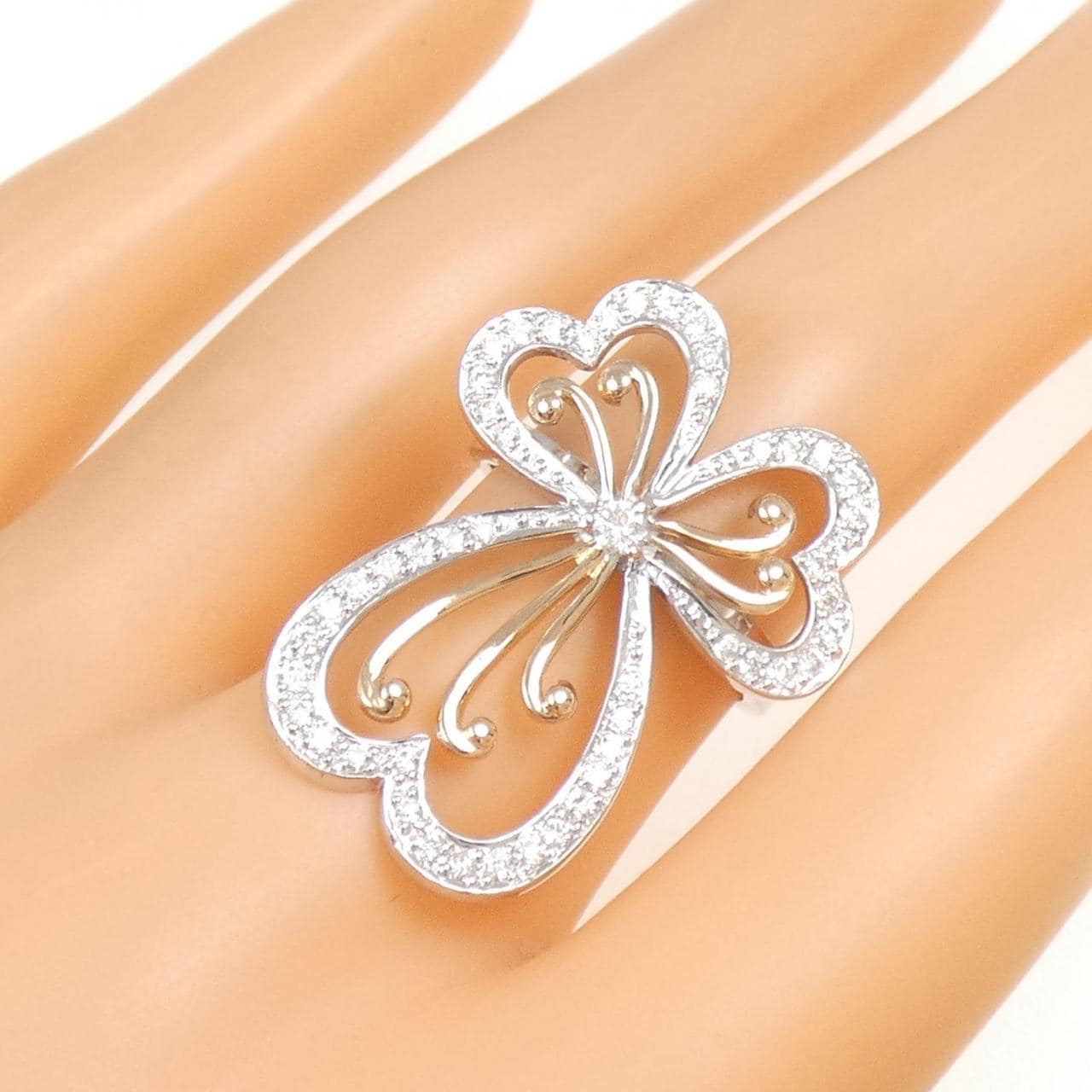 18K白金/18K镀金钻石戒指，0.49克拉