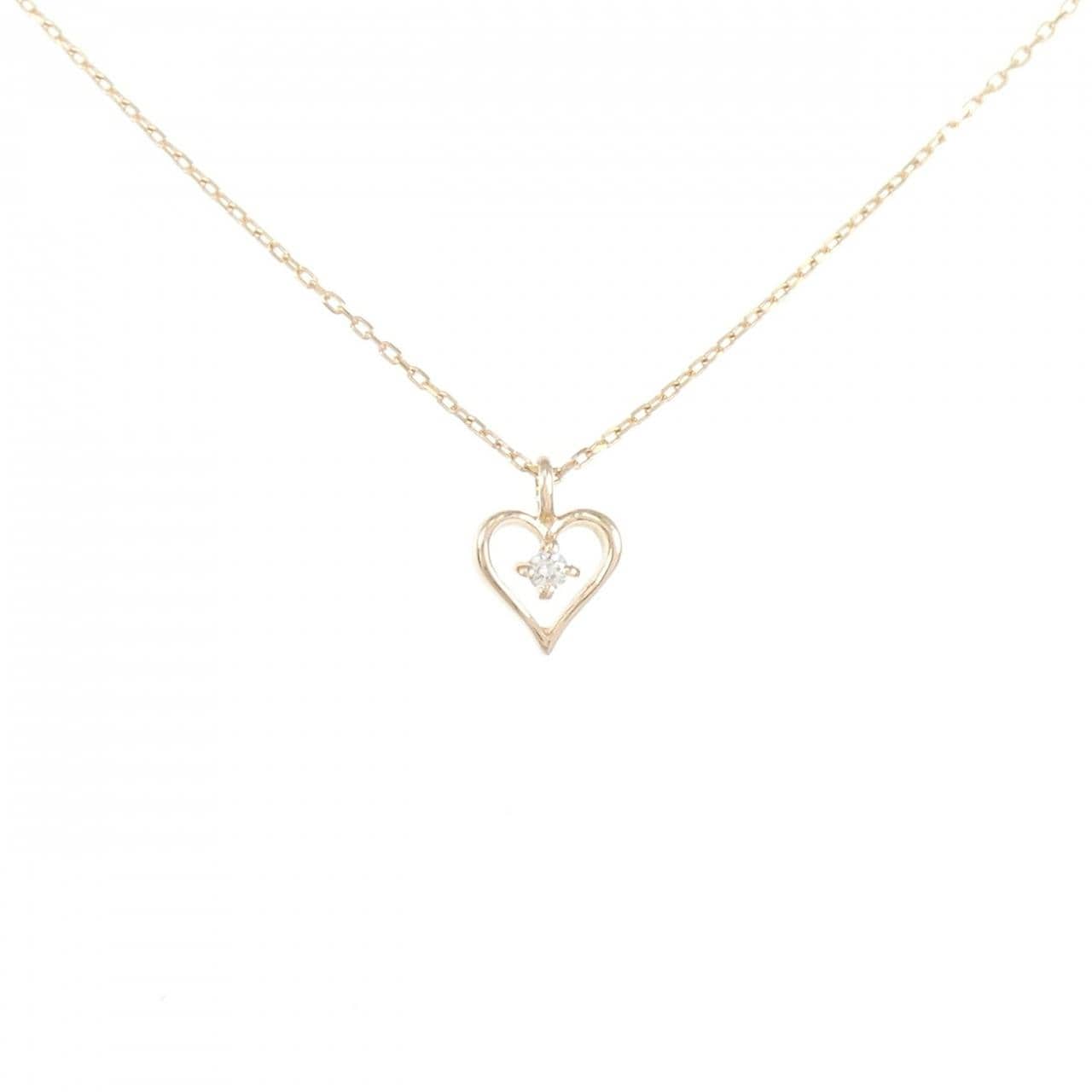 K18PG ハート ダイヤモンド ネックレス 0.02CT