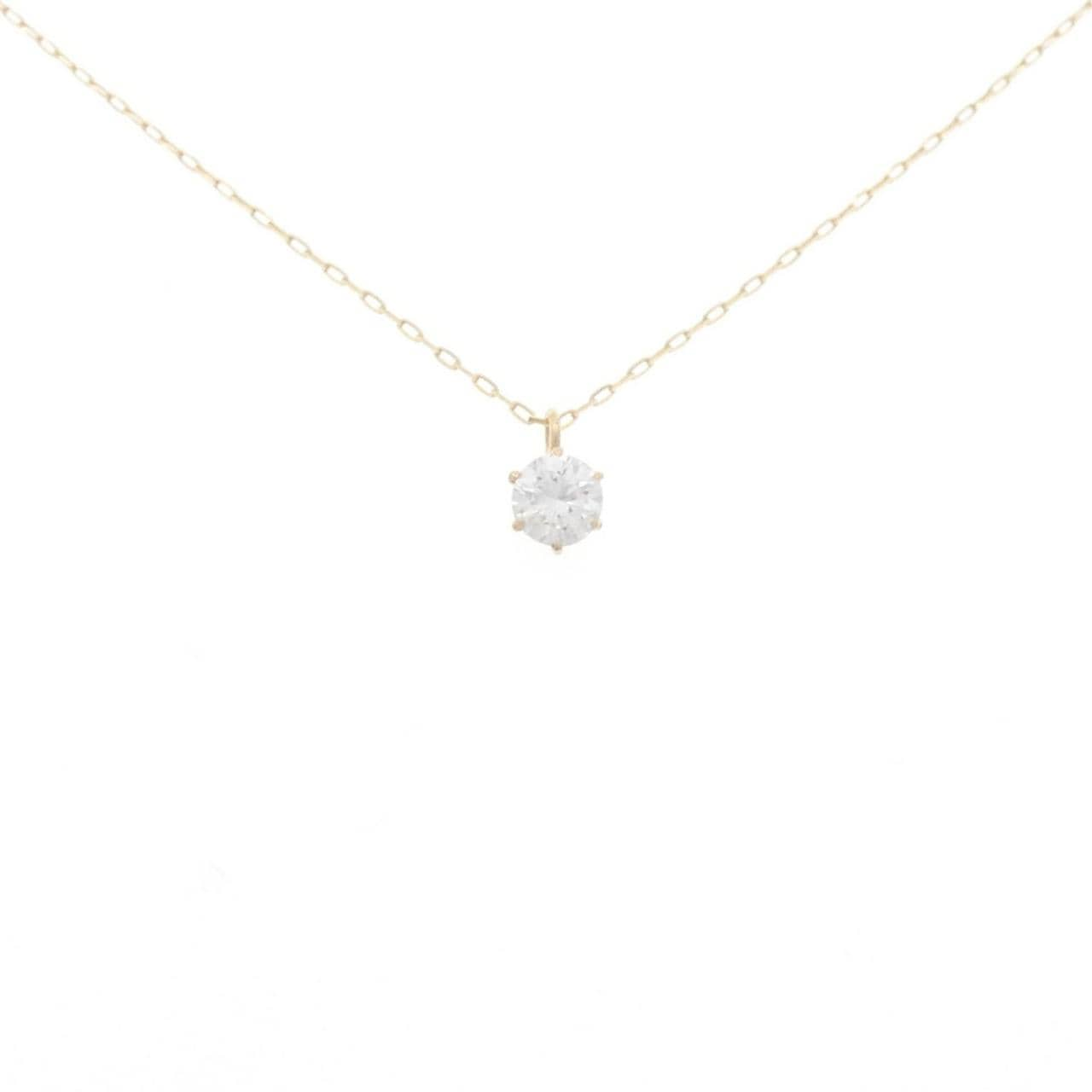 [Remake] K18YG solitaire Diamond necklace 0.15CT