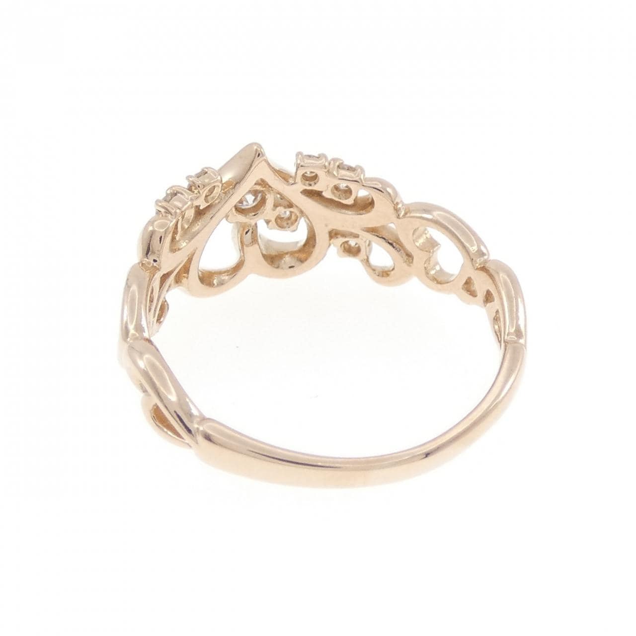K18PG ハート ダイヤモンド リング 0.15CT