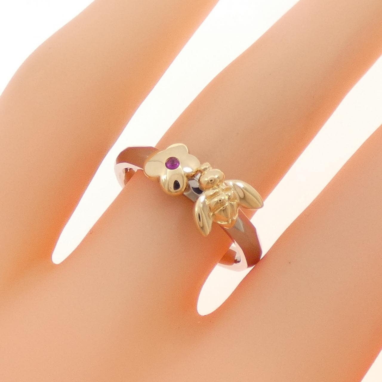 ルジアダ フラワー×ビー ルビー リング