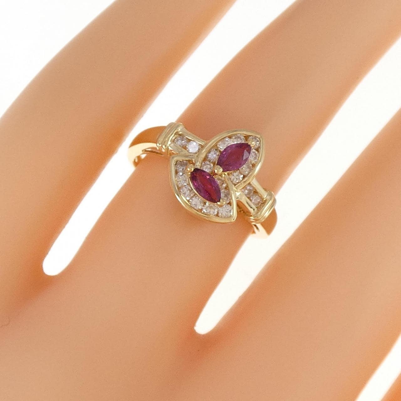 K18YG ルビー リング 0.27CT