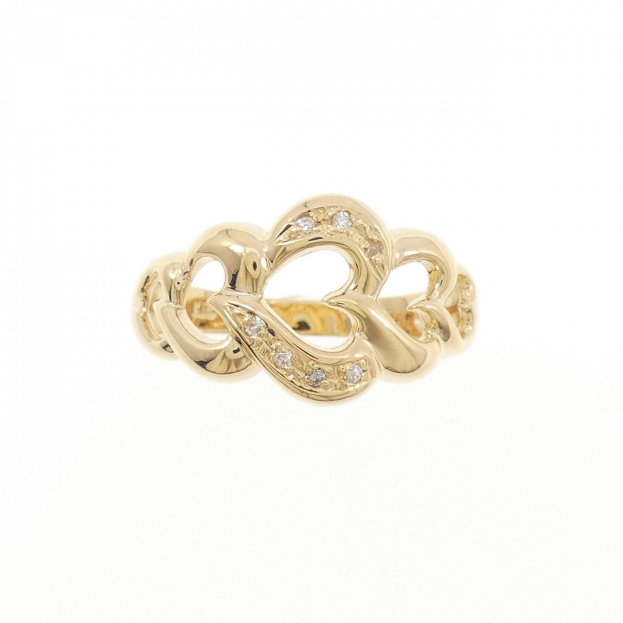 K18YG ハート ダイヤモンド リング 0.04CT