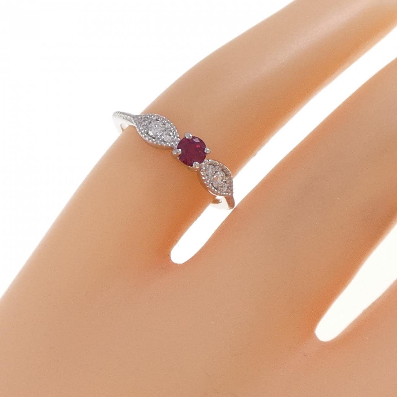 PT900 ルビー ピンキーリング 0.20CT
