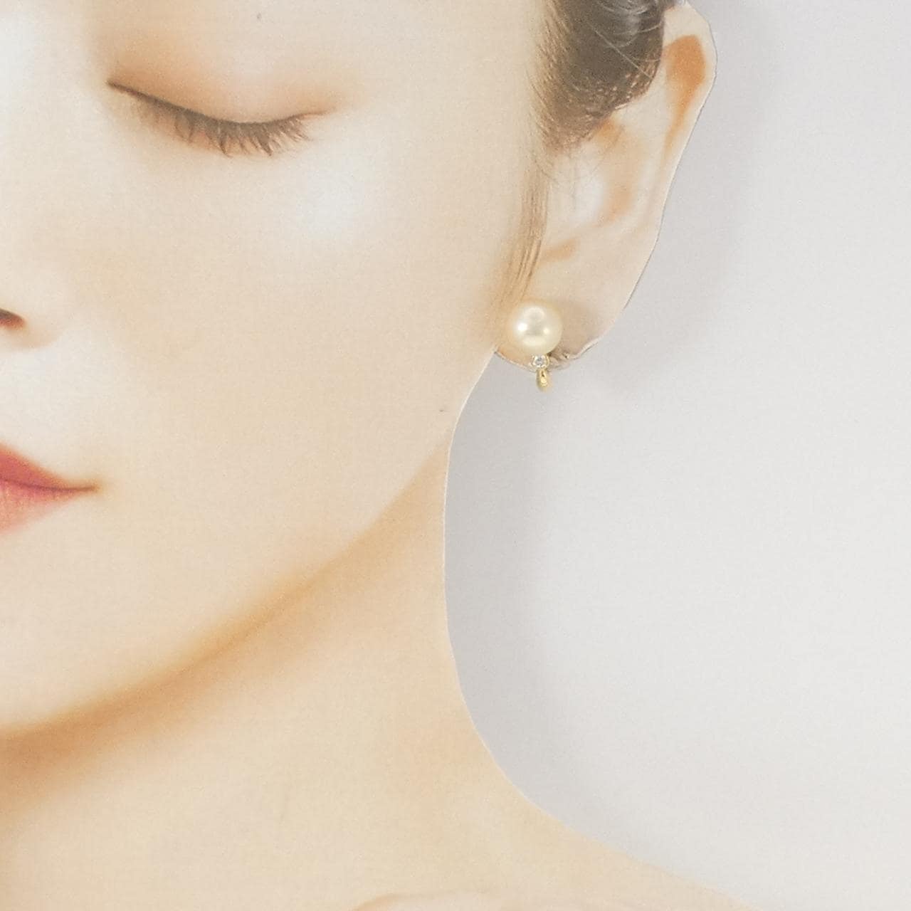 K18YG 白蝶パール イヤリング 10.3mm