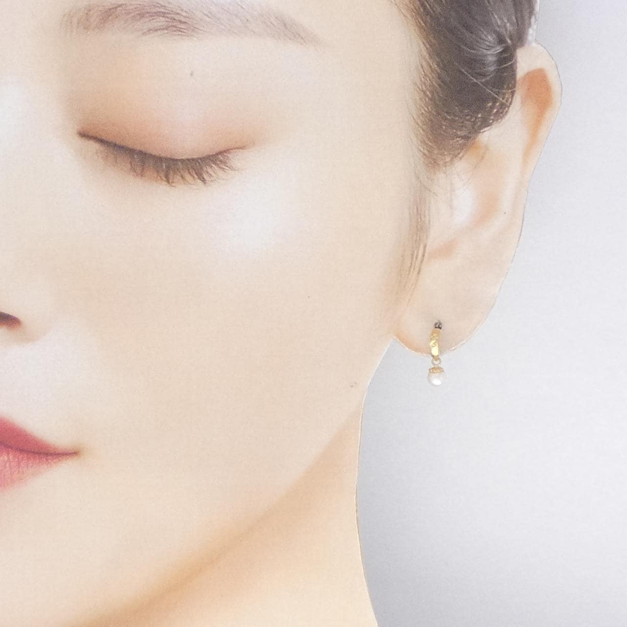 K18YG freshwater pearl earrings