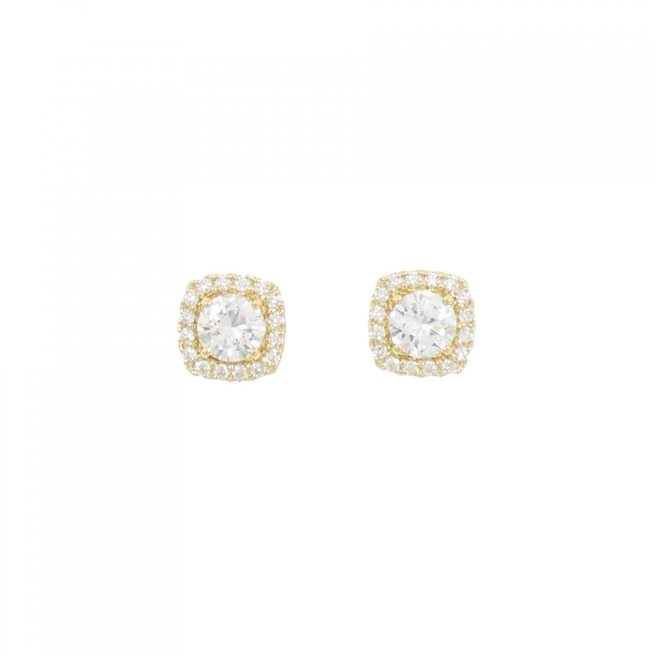 【リメイク】K18YG/ST ダイヤモンド ピアス 0.501CT 0.504CT H SI1 Good