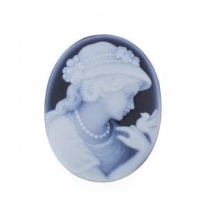 K18WG メノウカメオ ブローチ