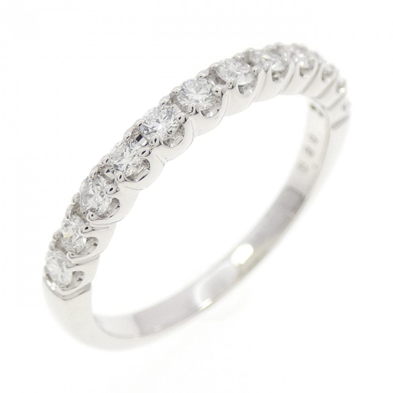 K18WG ハーフエタニティ ダイヤモンド リング 0.30CT