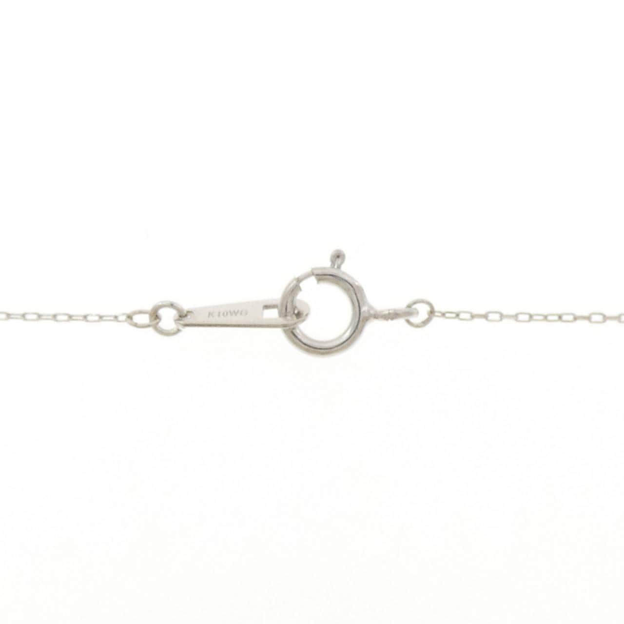 K10WG イニシャルF ダイヤモンド ネックレス 0.01CT
