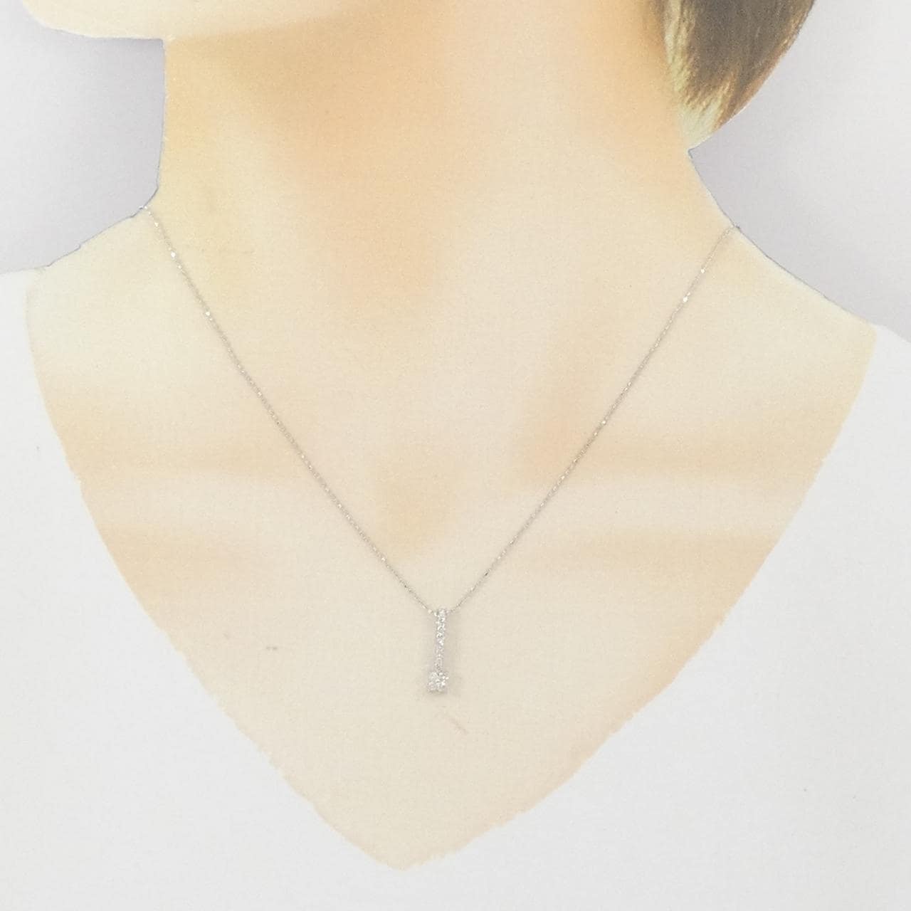 K18WG ダイヤモンド ネックレス 0.2CT