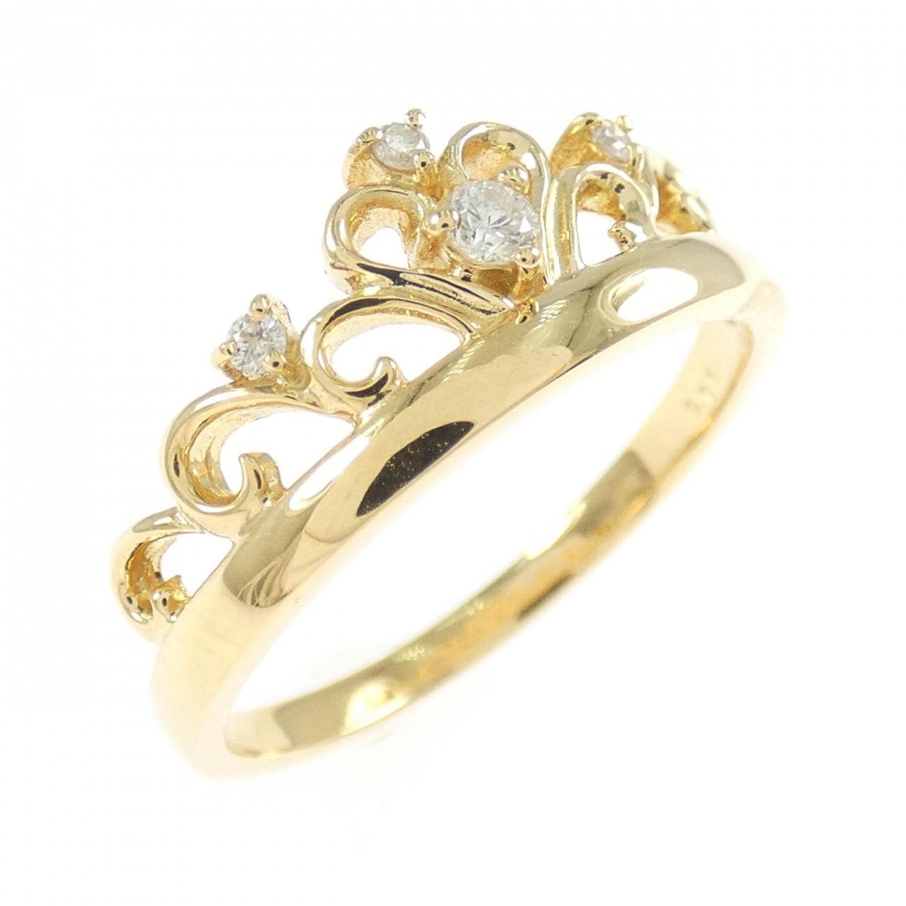 K18YG ティアラ ダイヤモンド リング 0.06CT