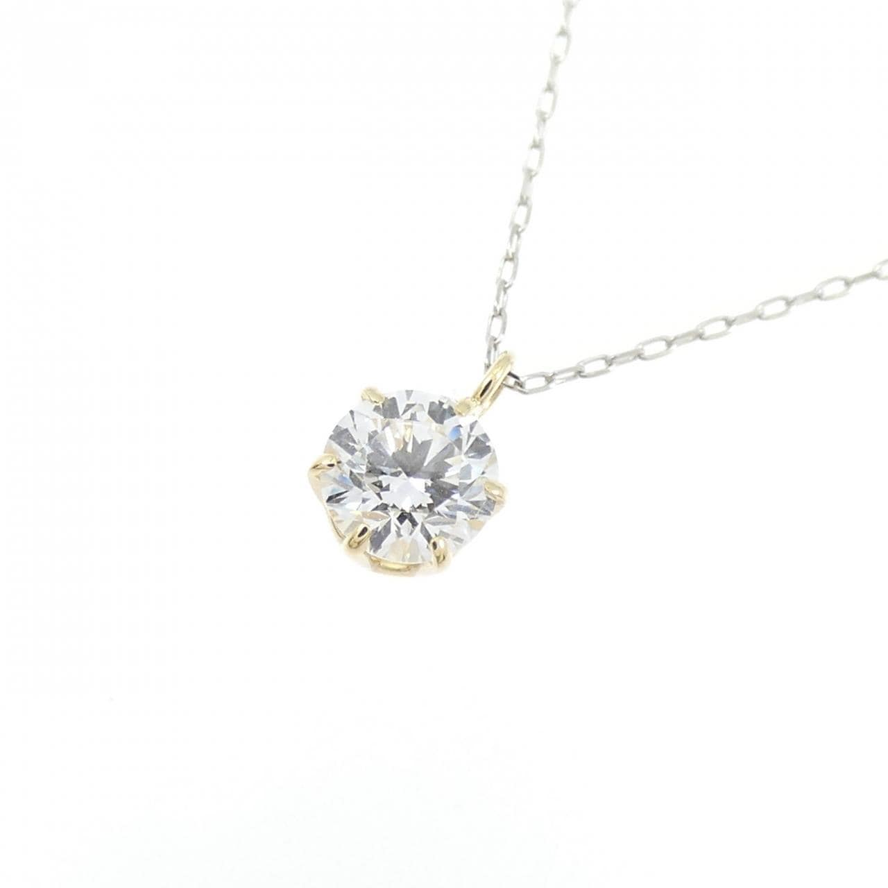 K18YG/PT850 ダイヤモンド ネックレス 0.26CT E VVS1 3EXT