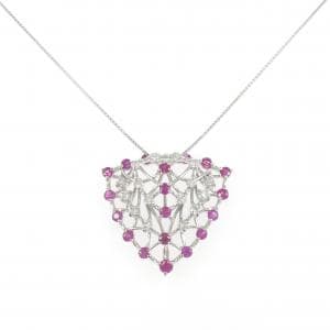K18WG ルビー ネックレス 1.55CT