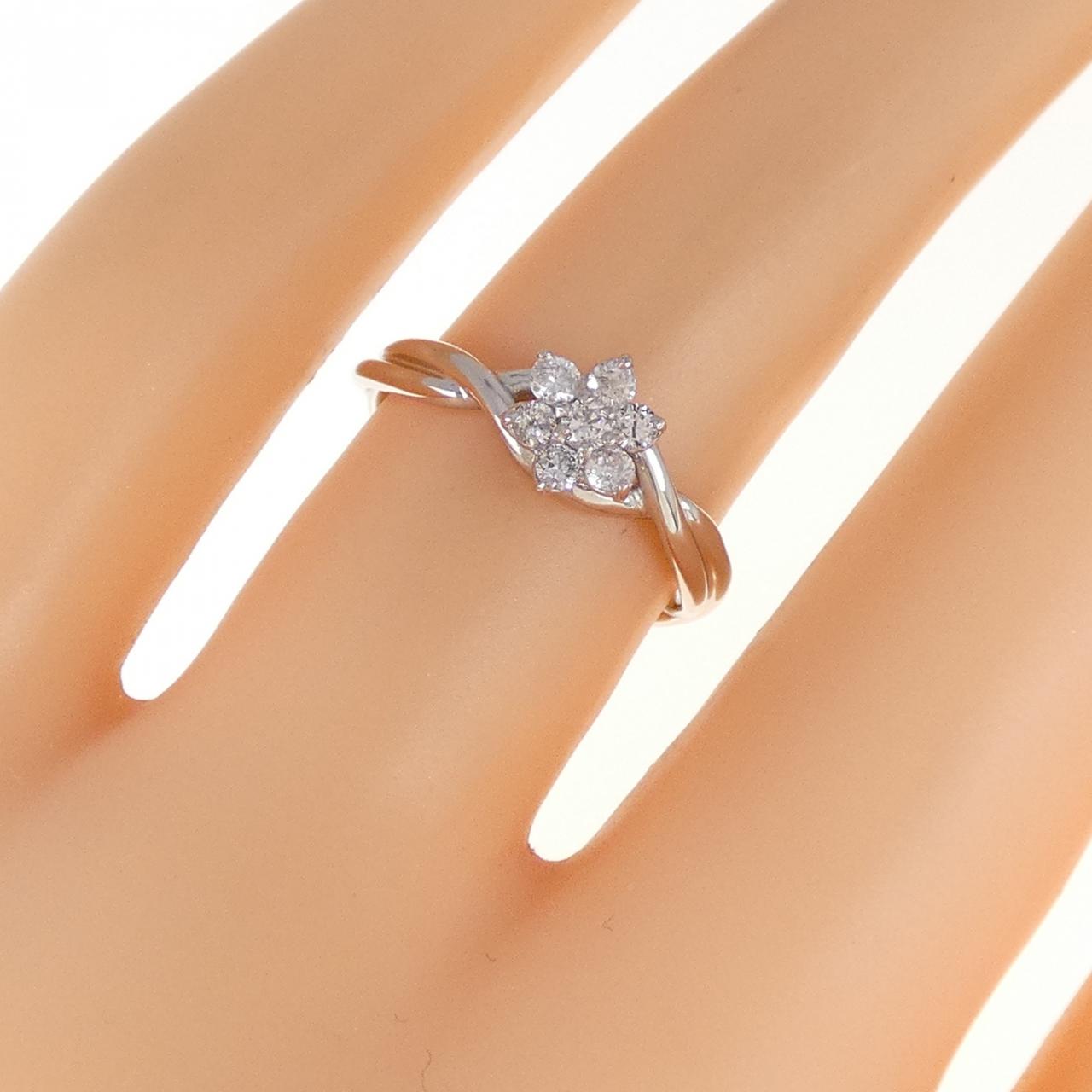 PT900 フラワー ダイヤモンド リング 0.20CT