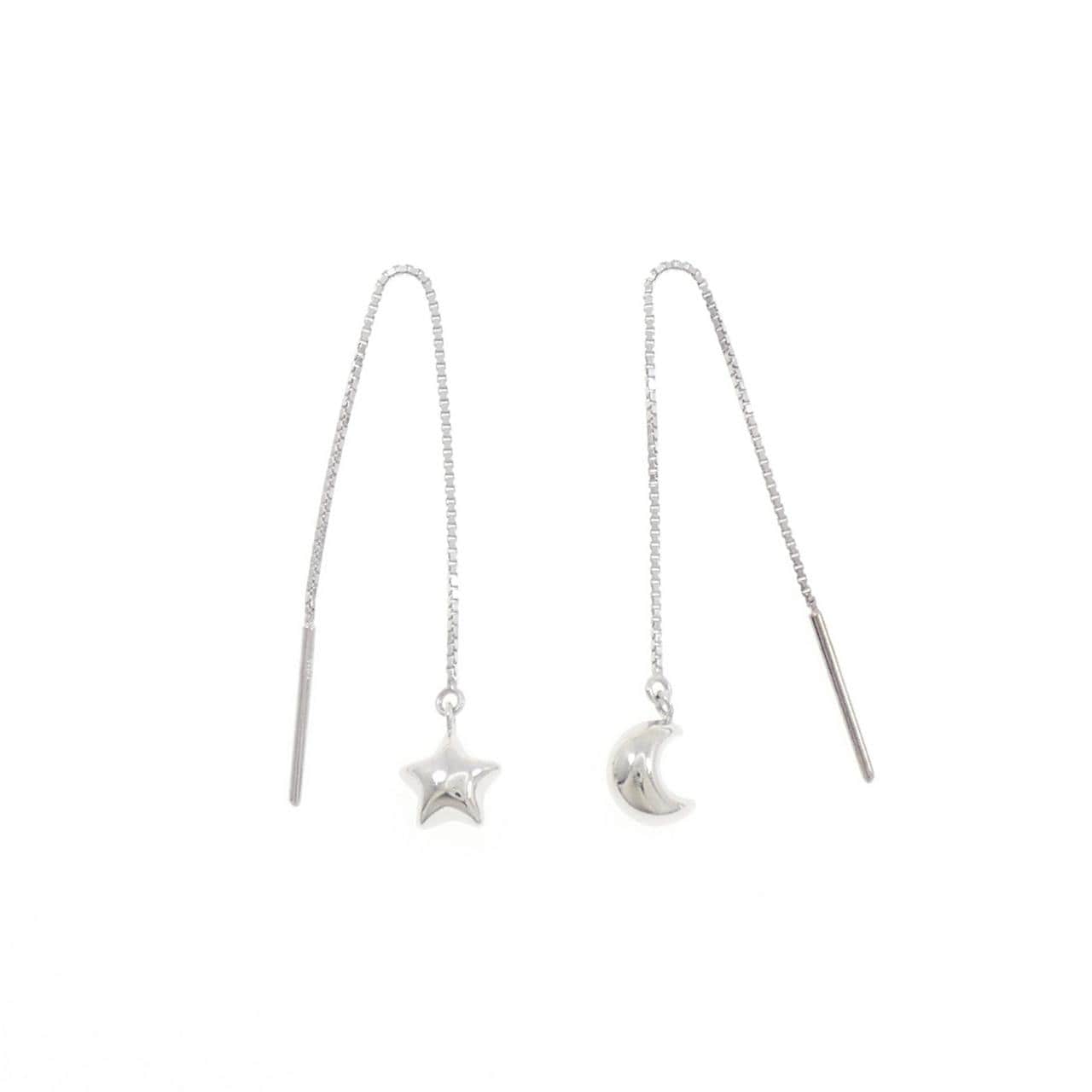 K18WG スター×ムーン ピアス