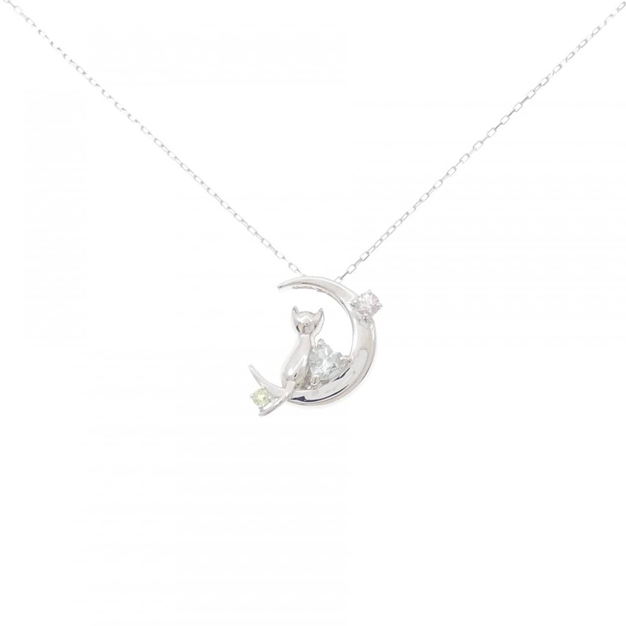 K10WG カラーストーン ネックレス