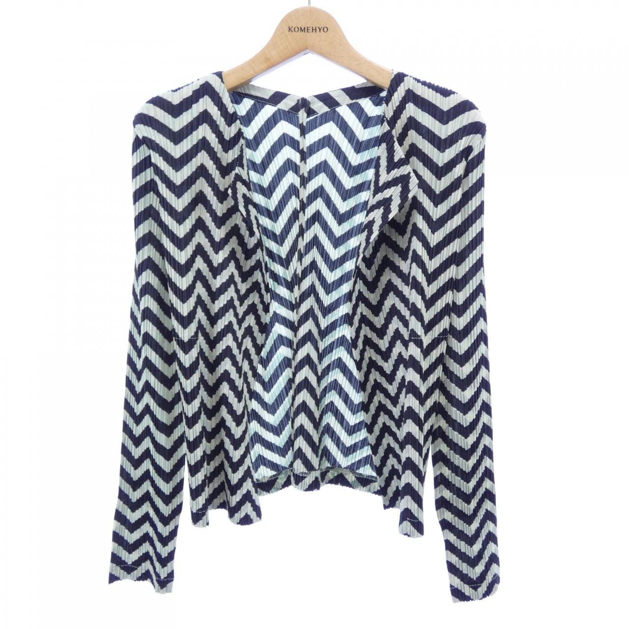 プリーツプリーズ PLEATS PLEASE 2015 ジグザグボーダー PP51-JD432 7570012 カーディガン