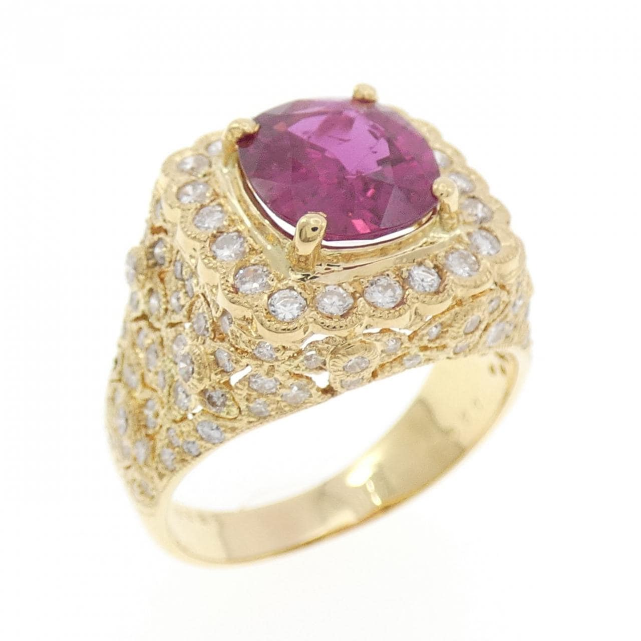 18KYG ルビー リング 2.23CT
